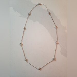 Sterling Silver and Faux Diamond Necklace